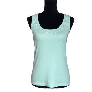 Janeville Embellished Tank in Mint Green - Size M NWT